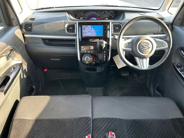 ダイハツ タント カスタム RS 愛媛県 2016(平28)年 5.5万km メテオライトグレーイリュージョナルP 純正ナビ/フルセグTV/バックカメラ/両側電動スライドドア/ETC/ステアリングスイッチ/LEDヘッドライト/オートライト/スマートキー/スペアキー/プッシュスタート/ドアバイザー/純正AW/純正フロアマット/ターボ