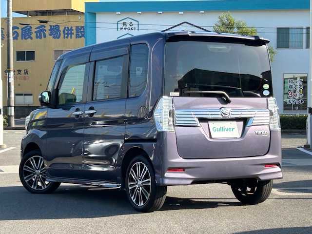 ダイハツ タント カスタム RS 愛媛県 2016(平28)年 5.5万km メテオライトグレーイリュージョナルP 純正ナビ/フルセグTV/バックカメラ/両側電動スライドドア/ETC/ステアリングスイッチ/LEDヘッドライト/オートライト/スマートキー/スペアキー/プッシュスタート/ドアバイザー/純正AW/純正フロアマット/ターボ