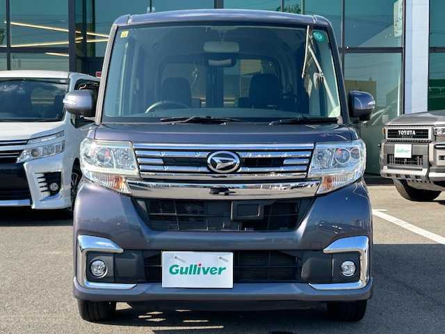 ダイハツ タント カスタム RS 愛媛県 2016(平28)年 5.5万km メテオライトグレーイリュージョナルP 純正ナビ/フルセグTV/バックカメラ/両側電動スライドドア/ETC/ステアリングスイッチ/LEDヘッドライト/オートライト/スマートキー/スペアキー/プッシュスタート/ドアバイザー/純正AW/純正フロアマット/ターボ