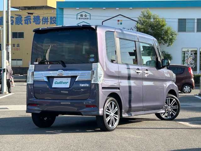 ダイハツ タント カスタム RS 愛媛県 2016(平28)年 5.5万km メテオライトグレーイリュージョナルP 純正ナビ/フルセグTV/バックカメラ/両側電動スライドドア/ETC/ステアリングスイッチ/LEDヘッドライト/オートライト/スマートキー/スペアキー/プッシュスタート/ドアバイザー/純正AW/純正フロアマット/ターボ