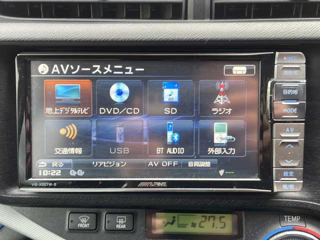 トヨタ アクア S 京都府 2013(平25)年 6.2万km スーパーレッドⅤ ALPINEナビ(VIE-X007W-S)/・フルセグTV/CD/DVD/BT Audio/バックカメラ/ETC/レーダー探知機