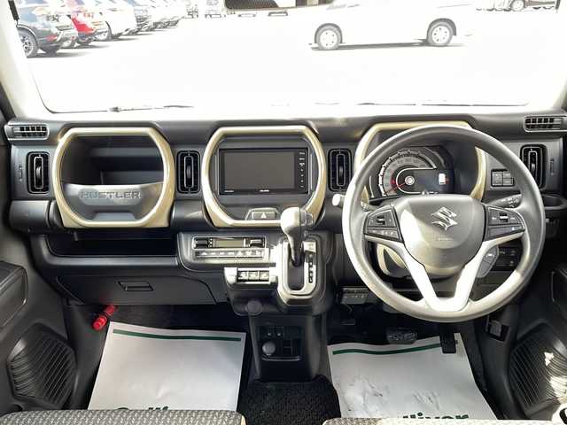 スズキ ハスラー HYBRID G 岩手県 2024(令6)年 0.5万km クールカーキパールメタリック/ソフトベージュメタリック スズキセーフティサポート/社外SDナビ/AM/FM/Bluetooth/フルセグTV/社外オーディオ/バックカメラ/ETC/レーダークルーズコントロール/衝突被害軽減ブレーキ/レーンキープアシスト/横滑り防止装置/アイドリングストップ/シートヒーター/オートライト/LEDヘッドライト/スマートキー/プッシュスタート/電動格納ミラー/社外フロアマット