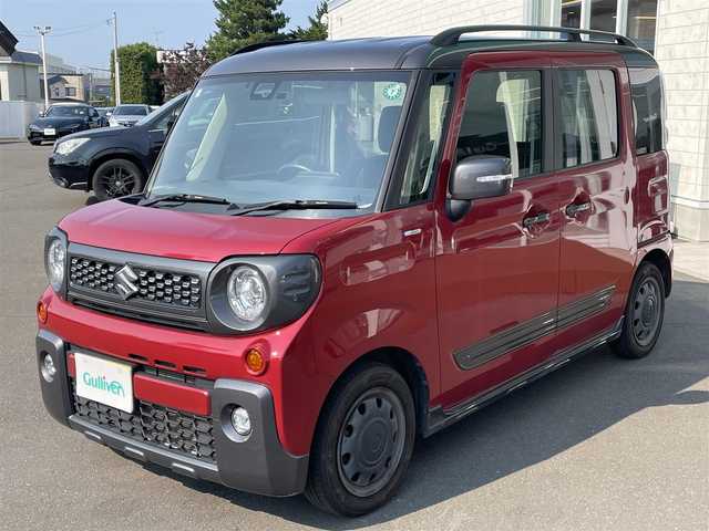 スズキ スペーシア ギア HYBRID XZターボ 道央・札幌 2019(平31)年 10.7万km フェニックスレッドパール/ガンメタリック2トーンルーフ (株)IDOMが運営する【じしゃロン札幌店】の自社ローン専用車両になりますこちらは現金またはオートローンご利用価格です。自社ローンご希望の方は別途その旨お申し付けください。/スズキセーフティサポート/・衝突被害軽減ブレーキ/・車線逸脱警報機能/社外オーディオ/CD/Bluetooth/USB/コーナーセンサー/両側パワースライドドア /シートヒーター/スマートキー2本/ETC
