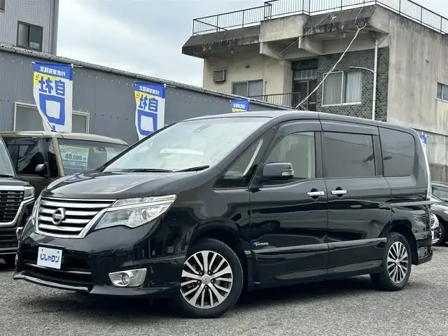 日産 セレナ HWS S HV Vセレ +SeftyⅡ 京都府 2015(平27)年 8.2万km ダイヤモンドブラック (株)IDOMが運営する【じしゃロン伏見店】の自社ローン専用車両になりますこちらは現金またはオートローンご利用時の価格です。自社ローンご希望の方は別途その旨お申付け下さい/純正ナビ　/両側パワースライドドア/ETC/３６０°カメラ　/ＤＴＶ　/クルーズコントロール　/BT AUX DVD CD　/純正１６インチＡＷ