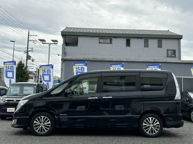 日産 セレナ HWS S HV Vセレ +SeftyⅡ 京都府 2015(平27)年 8.2万km ダイヤモンドブラック (株)IDOMが運営する【じしゃロン伏見店】の自社ローン専用車両になりますこちらは現金またはオートローンご利用時の価格です。自社ローンご希望の方は別途その旨お申付け下さい/純正ナビ　/両側パワースライドドア/ETC/３６０°カメラ　/ＤＴＶ　/クルーズコントロール　/BT AUX DVD CD　/純正１６インチＡＷ