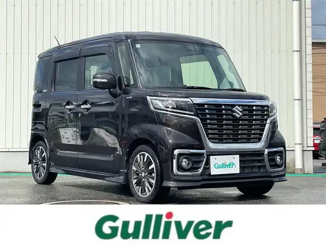 スズキ スペーシア カスタム HYBRID XS 富山県 2018(平30)年 1.5万km アーバンブラウンパールメタリック 純正ナビ／/フルセグＴＶ／/ＤＶＤ再生／/Ｂｌｕｅｔｏｏｔｈ／/アラウンドビューモニター／/両側パワースライドドア／/ハーフレザーシート／/運転席助手席シートヒーター／/ビルトインＥＴＣ／/コーナーセンサー//スマートキー//プッシュスタートエンジン//アイドリングストップ//レーンディパーチャーアラート//衝突軽減ブレーキ//LEDオートライト//LEDフォグライト/