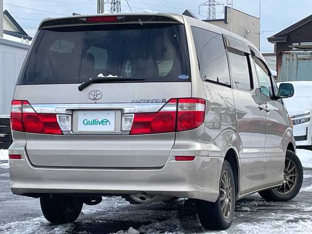 トヨタ アルファード Ｖ AX Lエディション 道央・札幌 2002(平14)年 14.4万km ゴールドM ４WD/純正DVDナビ/AM/FM/CD/ワンセグ/レーンキープアシスト/コーナーセンサー/バックカメラ/ETC/両側パワースライドドア/ステアリングリモコン/AC100V/リモコンキー/キセノンヘッドライト/オートライト/フォグランプ/電動格納ミラー/純正フロアマット/ドアバイザー