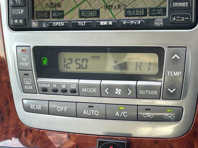 トヨタ アルファード Ｖ AX Lエディション 道央・札幌 2002(平14)年 14.4万km ゴールドM ４WD/純正DVDナビ/AM/FM/CD/ワンセグ/レーンキープアシスト/コーナーセンサー/バックカメラ/ETC/両側パワースライドドア/ステアリングリモコン/AC100V/リモコンキー/キセノンヘッドライト/オートライト/フォグランプ/電動格納ミラー/純正フロアマット/ドアバイザー