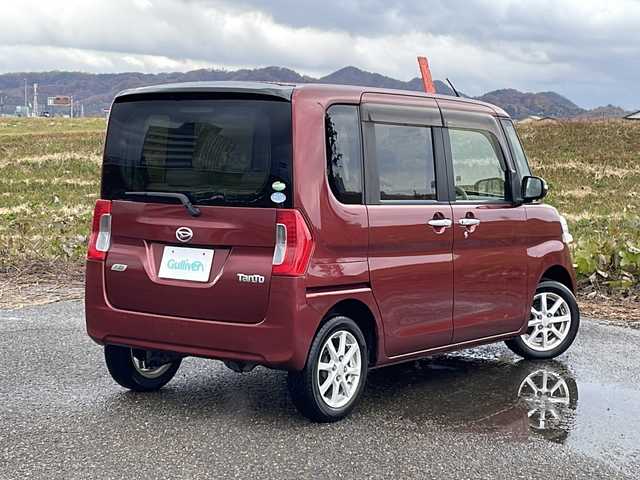 ダイハツ タント G 新潟県 2015(平27)年 7万km ファイアークォーツレッドM 4WD/社外ディスプレイオーディオ/CD/DVD/USB/ETC/両側パワースライドドア/ベンチシート/スマートキー/プッシュスタート/オートライト/純正14インチアルミホイール