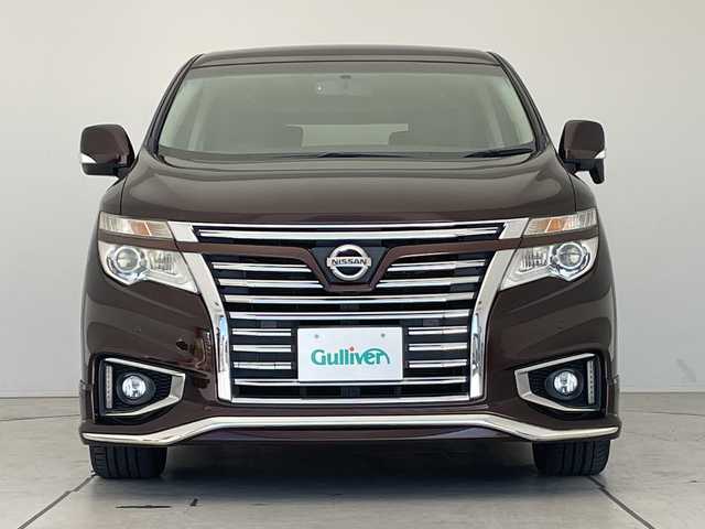 日産 エルグランド 250ハイウェイスター 愛知県 2014(平26)年 5.4万km インペリアルアンバーP 純正ナビ/フリップダウンモニター/両側パワースライドドア/バックカメラ/ハーフレザー/クルーズコントロール/フルセグ/CD DVD/Bluetooth/コーナーセンサー/アルミホイール/LEDヘッドライト/ステアリングスイッチ/スマートキー/プッシュスタート