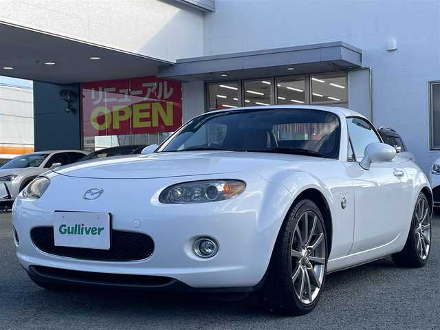 マツダ ロードスター RS RHT 熊本県 2008(平20)年 12.6万km パール 異色全塗装：グレー→パール/【元色カラーコード32S】/6MT/オートエグゼ製マフラー/純正BOSEシステム/【CD/AM/FM】/ETC/プレミアムパッケージ/茶革シート/シートヒーター/本革ステアリング/純正17インチアルミホイール/HIDヘッドライト/フォグライト/スマートキー/スペアキー/純正フロアマット