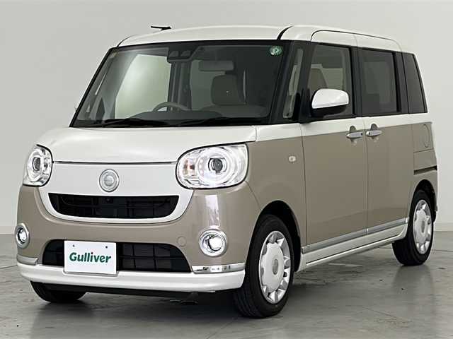 ダイハツ ムーヴ キャンバス G メイクアップ リミテッド　SAⅢ 宮城県 2022(令4)年 4.9万km パールホワイトⅢ/ナチュラルベージュマイカメタリック 2トーン スマートアシストIII/・衝突回避支援ブレーキ機能/・車線逸脱警報機能/・オートハイビーム（ＡＨＢ）/・コーナーセンサー/パノラマモニター/社外7インチSDナビ/。BT.CD.DVD/両側パワースライドドア/D席パワーシート/ステアリングスイッチ/ETC/プッシュスタート/スマートキー/アイドリングストップ/横滑り防止装置/LEDヘッドライト/LEDフォグライト/社外フロアマット/純正ホイルキャップ