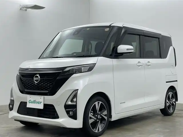 日産 ルークス HWS Gターボ プロパイロットED 岡山県 2023(令5)年 0.9万km ホワイトパール 快適パックB/純正10インチナビ/・FM/AM/Bluetooth/フルセグ/HDMI/・TVキャンセラー/アラウンドビューモニター/安全システム/・プロパイロット/・インテリジェントエマージェンシーブレーキ/・踏み間違い防止/・車線逸脱支援システム/警報/・コーナーセンサー/ハンズフリー機能付きパワースライドドア/前後ドライブレコーダー/ETC/純正15インチナビ/純正フロアマット/ドアバイザー/取扱説明書/新車保証書/スマートキー×２