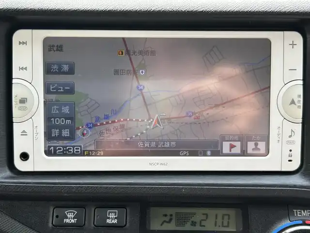 トヨタ アクア G 佐賀県 2013(平25)年 8.1万km ブラックマイカ 純正SDナビ/・バックカメラ/・TV/BT/ETC/フォグランプ/オートライト/プッシュスタート/ドアバイザー/フロアマット/スペアキー×１