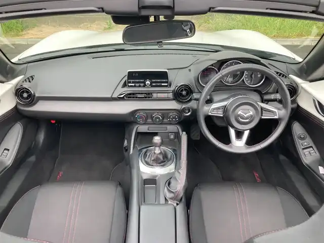 マツダ ロードスター S 静岡県 2018(平30)年 2.7万km スノーフレイクホワイトパールマイカ i-ACTIVSENSE/純正オーディオ/　AM FM CD USB AUX/LEDオートヘッドランプ/革巻きステアリング/ステアリングスイッチ/リアクリアランスソナー/ブラインドスポットモニター/純正16インチアルミホイール/スマートキー2本/ワンオーナー/6速MT