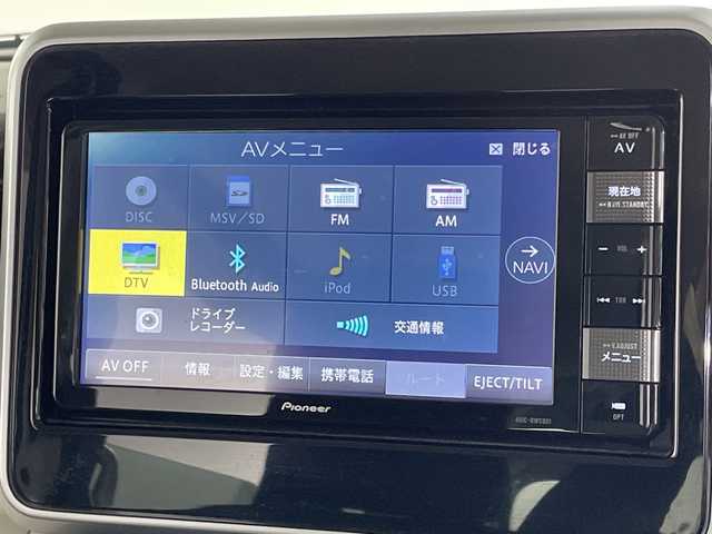 スズキ スペーシア HYBRID X 福岡県 2019(令1)年 2.5万km オフブルーM 純正メモリーナビゲーション（AVIC-RWS901）/フルセグテレビ/テレビキッド/全方位モニター/シートヒーター（D/N）/ベンチシート/両側パワースライドドア/スマートキー/プッシュスタート/ステアリングスイッチ/ドライブレコーダー前後/オートライト
