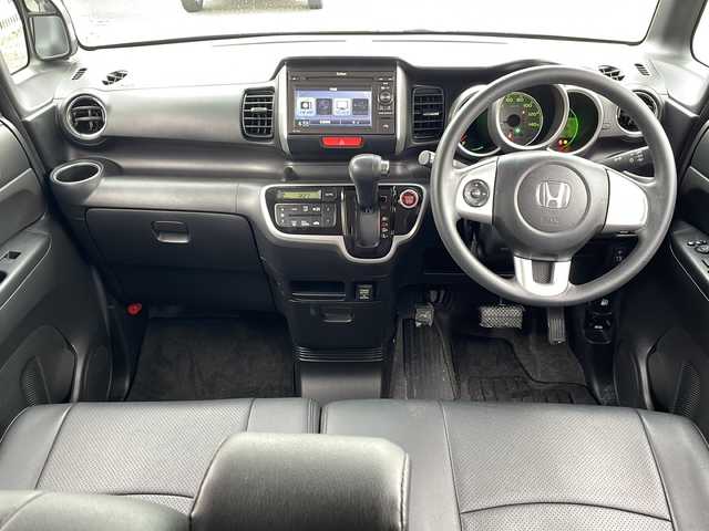 ホンダ Ｎ ＢＯＸ G SSパッケージ 福島県 2014(平26)年 8.2万km クリスタルブラックパール 純正オーディオ　ＣＤ　バックＣ　両側パワスラ　スマートキー　スペアキー　ステリモ　電格ミラー　ヒーテッドドアミラー　ドアバイザー　黒革シートカバー　ＥＣＯＮ　ＬＥＤヘッドライト　純正夏タイヤ付ＡＷ装着