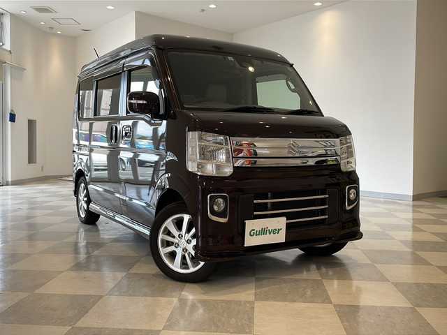 スズキ エブリィ ワゴン PZターボ 福井県 2017(平29)年 4.6万km ムーンライトバイオレットPM 4WD/社外ナビ/フルセグTV/バックカメラ/ETC/片側パワースライドドア/前後ドライブレコーダー/デジタルインナーミラー/シートヒーター/リアヒーター/オートライト/LEDヘッドライト/フォグランプ/衝突被害軽減システム/プッシュスタート/スマートキー/純正AW/純正フロアマット/ステアリングスイッチ/ウィンカーミラー