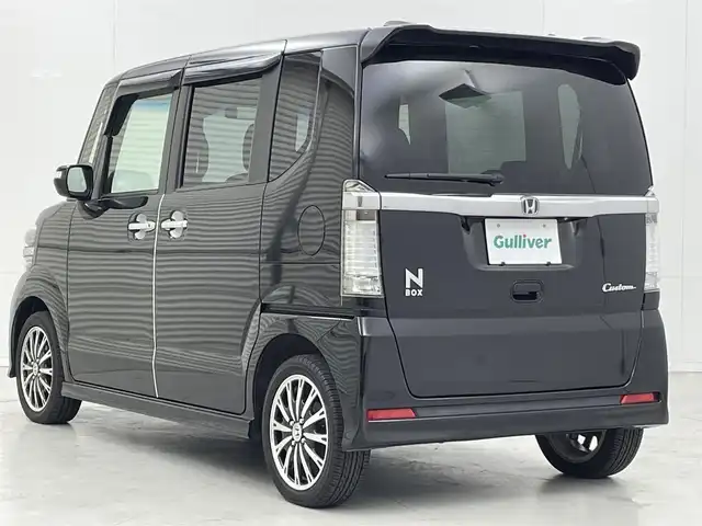 ホンダ Ｎ ＢＯＸ カスタム G ターボ Aパッケージ 茨城県 2014(平26)年 5.2万km スマートブラック パナソニックナビ/CD/DVD/フルセグ/USB/AUX/バックカメラ/ナビ連動ETC/両側パワースライドドア/ドアバイザー/クルーズコントロール/HID/オートライト/スマートキー