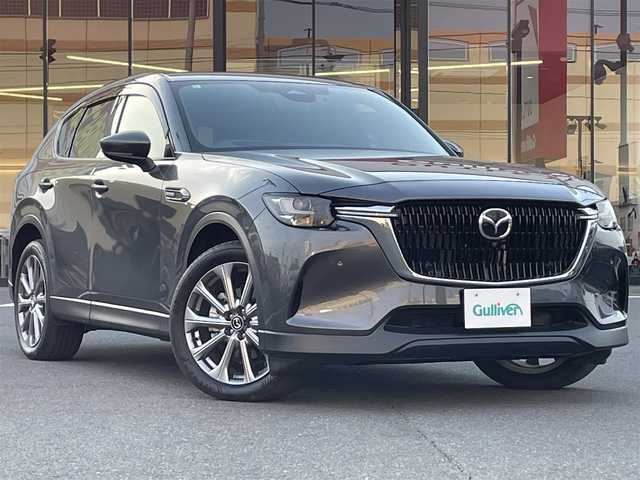 マツダ ＣＸ－６０ XD エクスクルーシブモード 熊本県 2023(令5)年 0.5万km マシーングレープレミアムM 登録時走行距離4410km /サンルーフ /BOSEサウンド/純正12.3インチナビ/・BT/USB/HDMI/フルセグTV/全周囲カメラ/ETC/衝突軽減ブレーキ/レーダークルーズコントロール/コーナーセンサー/ブラインドスポットモニター/レザーシート/前席パワーシート/全席シートヒーター/前席エアーシート/パワーシートメモリ機能２/電動リアゲート/ステアリングヒーター/ステアリングリモコン/革巻きステアリング/LEDヘッドライト/オートライト/オートハイビーム/電動パーキングブレーキ/オートホールド/スマートキー/AC100V/電動格納ミラー/社外フロアマット/純正アルミ20インチ