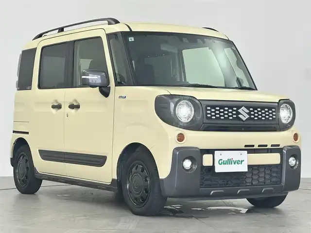 スズキ スペーシア ギア HYBRID XZターボ 愛知県 2021(令3)年 5.3万km シフォンアイボリーM 純正ナビ（フルセグ、CD、DVD、Bluetooth）/全方位カメラ/ETC/ドライブレコーダー/ターボ/ACC/衝突軽減ブレーキ/レーンキープアシスト/コーナーセンサー/LEDヘッドライト/両側パワスラドア/パドルシフト/オートライト/ルーフレール/USB/純正フロアマット/フォグライト/横滑り防止装置