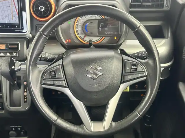 スズキ スペーシア ギア HYBRID XZターボ 愛知県 2021(令3)年 5.3万km シフォンアイボリーM 純正ナビ（フルセグ、CD、DVD、Bluetooth）/全方位カメラ/ETC/ドライブレコーダー/ターボ/ACC/衝突軽減ブレーキ/レーンキープアシスト/コーナーセンサー/LEDヘッドライト/両側パワスラドア/パドルシフト/オートライト/ルーフレール/USB/純正フロアマット/フォグライト/横滑り防止装置