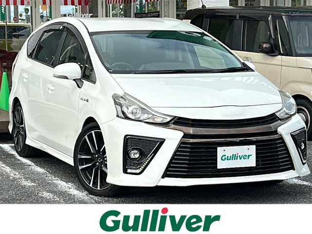 トヨタ プリウス α S ツーリングセレクション G’s 千葉県 2015(平27)年 4.7万km ホワイトパールクリスタルシャイン ナビＮＳＺＮ－Ｗ６４Ｔ　バックカメラ　ビルトインＥＴＣ　ハーフレザーシート　ＡＡＣ　スマートキー　プッシュスタート 純正フロアマット　ドアバイザー　キセノン　純正１８インチＡＷ リアスポイラー