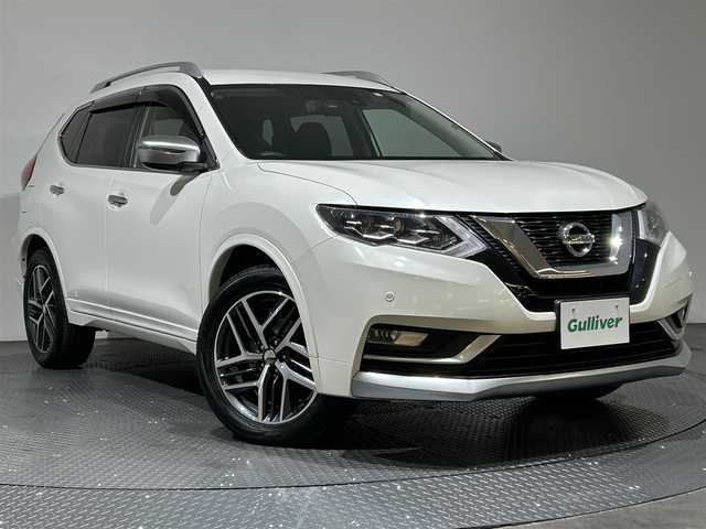 日産 エクストレイル モード・プレミア 愛媛県 2018(平30)年 5.1万km ブリリアントホワイトパール ・ナビ（フルセグＴＶ・ＢＴ・ＣＤ・ＤＶＤ・ＳＤ・ＡＵＸ・ＦＭ・ＡＭ）/・バックカメラ　/・ＥＴＣ　/・前方ドラレコ　/・衝突軽減ブレーキ　/・全席シートヒーター　/・パワーバックドア　/・合皮シート/・LEDヘッドライト