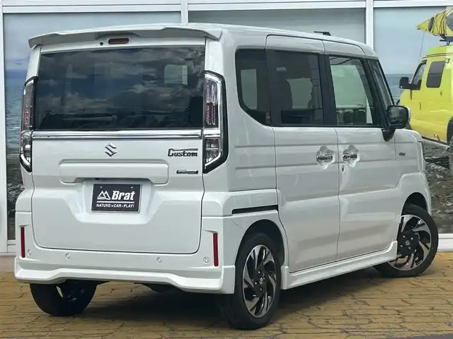 スズキ スペーシア カスタム HYBRID XS ターボ 道北・旭川 2024(令6)年 0.6万km ピュアホワイトP 純正メモリーナビ/フルセグTV/全方位カメラ/両側電動スライドドア/クルーズコントロール/ハーフレザーシート/前席シートヒーター/ハンドルヒーター/パドルシフト/ヘッドアップディスプレイ/ターボ/LEDヘッドライト/LEDフォグランプ