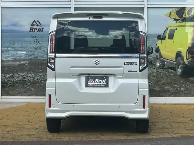 スズキ スペーシア カスタム HYBRID XS ターボ 道北・旭川 2024(令6)年 0.6万km ピュアホワイトP 純正メモリーナビ/フルセグTV/全方位カメラ/両側電動スライドドア/クルーズコントロール/ハーフレザーシート/前席シートヒーター/ハンドルヒーター/パドルシフト/ヘッドアップディスプレイ/ターボ/LEDヘッドライト/LEDフォグランプ