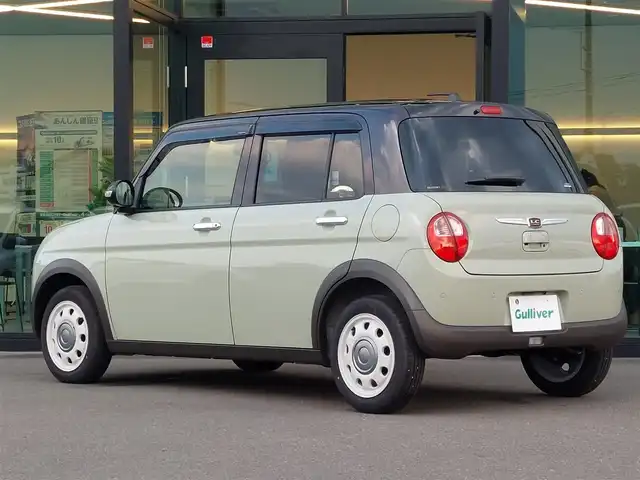 スズキ ラパン ＬＣ X 東京都 2025(令7)年 0.5万km トラッドカーキメタリック/アーバンブラウン 2トーン 社外ナビ/フルセグ/全方位モニター/ドライブレコーダー/シートヒーター/衝突軽減ブレーキ/レーンキープアシスト/コーナーセンサー/アイドリングストップ/LEDヘッドライト/スマートキー