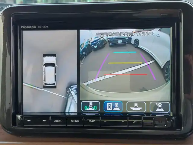 スズキ ラパン ＬＣ X 東京都 2025(令7)年 0.5万km トラッドカーキメタリック/アーバンブラウン 2トーン 社外ナビ/フルセグ/全方位モニター/ドライブレコーダー/シートヒーター/衝突軽減ブレーキ/レーンキープアシスト/コーナーセンサー/アイドリングストップ/LEDヘッドライト/スマートキー