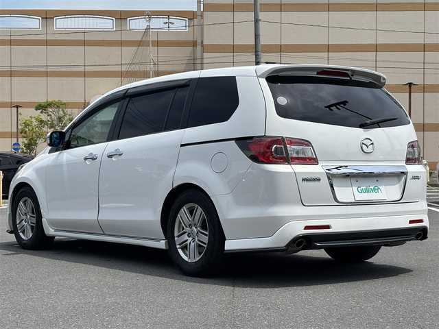 マツダ ＭＰＶ 23S Lパッケージ 宮城県 2013(平25)年 6.7万km クリスタルホワイトパールマイカ 走行距離：66203km/ＢＯＳＥスピーカー/Ｄ＋Ｎ席シートヒーター/純正ナビ/後席モニター（ALPINE）/両側パワースライドドア/パワーバックドア/電動格納サードシート/オットマン/ＥＴＣ/純正フロアマット/Ｄ席パワーシート/純正アルミホイール/エアロ/WAC/バックカメラ/ハーフレザーハンドルカバー/ワンオーナー/AM・FM・BT・TV・DVD・SD・HDMI・IPod
