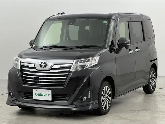 トヨタ ルーミー カスタムG S 福岡県 2017(平29)年 9.1万km ブラックマイカメタリック 純正ナビ（フルセグＴＶ）　/バックカメラ　/クルーズコントロール　/コーナーセンサー　/衝突被害軽減ブレーキ　/アイドリングストップ　/両側電動スライドドア　/シートヒーター　/純正１４インチＡＷ　/ＬＥＤヘッドライト