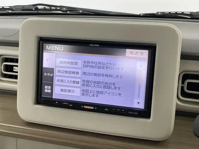 スズキ ラパン X 埼玉県 2015(平27)年 2.4万km フレンチミントパールメタリック 社外ナビ　ＥＴＣ　シートヒーター　オートライト　レーダーブレーキサポート　ＤＣ再生　純正アルミホイール　純正フロアマット　オートエアコン　電動格納ミラー　スマートキー　プッシュスタート　ＬＥＤライト