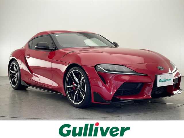 トヨタ スープラ RZ 宮崎県 2020(令2)年 0.5万km 赤 禁煙車/トヨタスープラセーフティ/純正8.8型ディスプレイオーディオナビTV/（ToyotaSupraConnect/Bluetooth/FMAM/フルセグTV）/純正JBLプレミアムサウンドシステム/純正バックカメラ/純正ETC/純正19インチアルミ/純正6眼LEDオートライト/純正スポーツハーフレザーシート/純正フロアマット/8速スポーツシーケンシャルシフトマチック/プリクラッシュセーフティ/アクティブディファレンシャル/アダプティブクルーズコントロール/レーンディパーチャーアラート/リヤクロストラフィックアラート/カラーヘッドアップディスプレイ/ブラインドスポットモニター/クリアランスソナー/電子パーキング/パワーシート/シートヒーター/パドルシフト/デュアルオートエアコン/スマートキー/プッシュエンジンスタート/スペアキー/新車時保証書/取扱い説明書