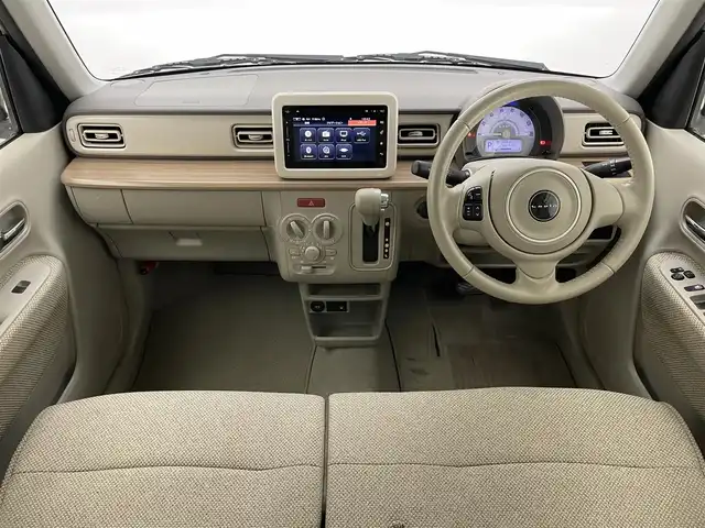 スズキ ラパン S 愛知県 2016(平28)年 5.7万km シフォンアイボリーメタリック 純正ナビ　全方位カメラ　シートヒーター　禁煙車　レーダーブレーキサポート　衝突軽減　ＨＩＤヘッドライト　純正フロアマット　オートライト　ＤＶＤ　ＵＳＢ　フルセグＴＶ　ツートンカラー　プッシュスタート