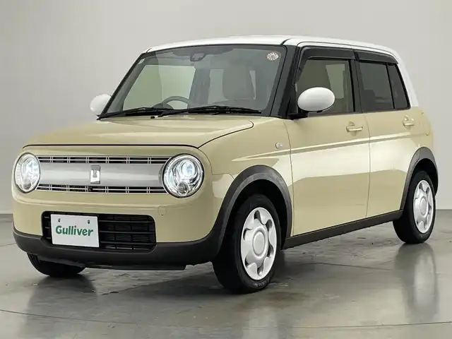 スズキ ラパン S 愛知県 2016(平28)年 5.7万km シフォンアイボリーメタリック 純正ナビ　全方位カメラ　シートヒーター　禁煙車　レーダーブレーキサポート　衝突軽減　ＨＩＤヘッドライト　純正フロアマット　オートライト　ＤＶＤ　ＵＳＢ　フルセグＴＶ　ツートンカラー　プッシュスタート