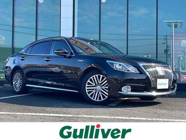 トヨタ クラウン マジェスタ Fバージョン 福岡県 2016(平28)年 6.1万km ブラック 純正ナビ/フルセグTV/Bluetooth/CD/DVD再生機能有/後席社外モニター/本革シート/シートヒーター/エアシート/追従付きクルーズコントロール/純正１７インチアルミホイール/ブラインドスポットモニター/コーナーセンサー/ドライブレコーダー/LEDヘッドライト/フォグライト