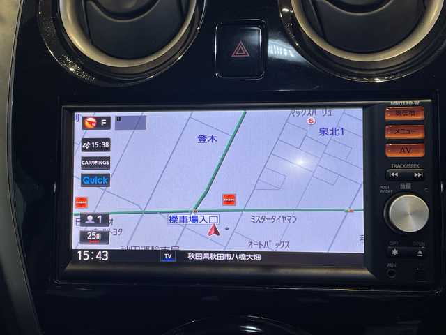 日産 ノート X DIG－S エアロスタイル 秋田県 2013(平25)年 10万km ダークメタルグレー 純正SDナビ　MM113DーW/Bluetooth　DTV　CD　SD　USB　ラジオ/バックカメラ/ETC/社外エンジンスターター/アイドリングストップ/フォグランプ/電動格納ミラー/ヘッドライトレベライザー/フロアマット/ドアバイザー