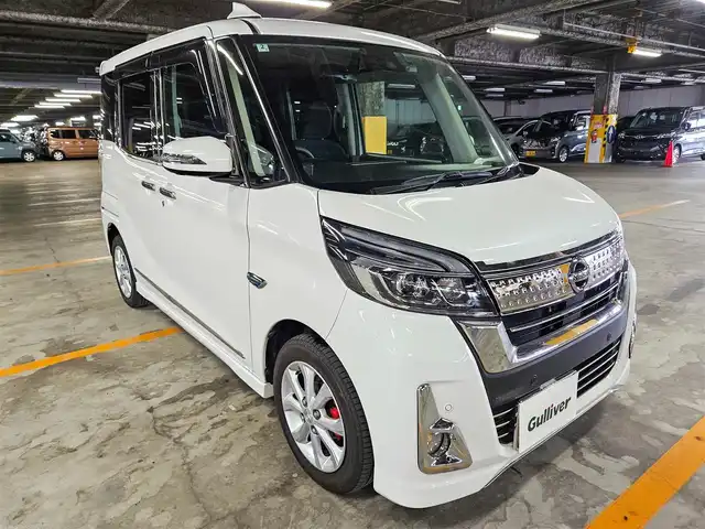 日産 デイズ ルークス ハイウェイスターX 愛媛県 2020(令2)年 7.3万km ホワイトパール 純正ナビ(Bluetooth/CD/DVD)/フルセグTV/助手席側パワースライドドア/アラウンドビューモニター/ビルトインETC/ドライブレコーダー/ソナー機能/インテリジェントエマージェンシーブレーキ/踏み間違い防止アシスト/車線逸脱警報/ビークルダイナミクスコントロール/LEDヘッドランプ/オートライト/ハイビームアシスト/オートエアコン/本革巻きステアリング/ステアリングスイッチ/純正14インチアルミホイール/インテリジェントキー/プッシュエンジンスターター/イモビライザー/禁煙車