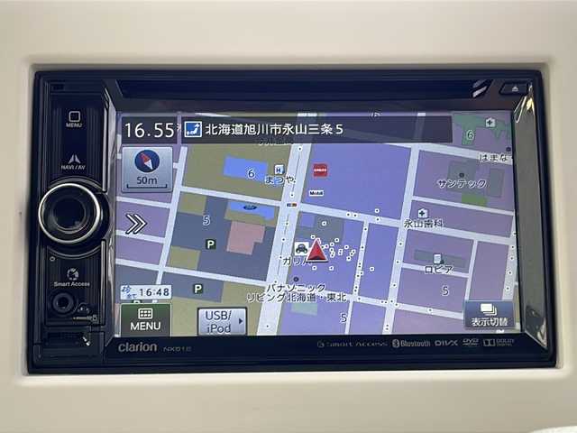 スズキ ラパン G 道北・旭川 2016(平28)年 6.8万km パールホワイト ・4WD/・社外ナビ/CD/DVD/SD/BT/ワンセグ/・スマートキー/・プッシュスタート/・衝突軽減ブレーキ/・横滑り防止/・運転席シートヒーター/・ライトレベライザー/・ミラーヒーター