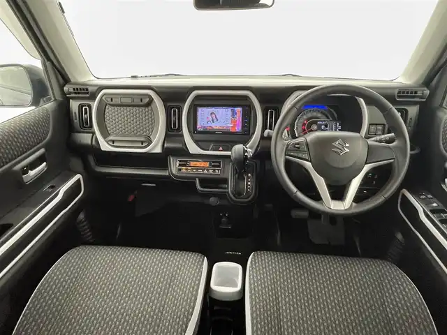 スズキ ハスラー HYBRID X 熊本県 2020(令2)年 3.9万km ブルーイッシュブラックパール3 ワンオーナー　/禁煙車　/社外ナビ（ＣＤ・ＤＶＤ・フルセグ・ＢＴ・ＳＤ・ｉｐｏｄ）/ビルトインＥＴＣ　/後ろのみコーナーセンサー　/前席シートヒーター/スズキセーフティサポート/・誤発進抑制機能/・車線逸脱警報/・ふらつき警報機能/・先行車発進お知らせ機能/・標識認識システム/・後退時ブレーキサポート/・後方誤発進抑制機能/横滑り防止/アイドリングストップ/純正フロアマット/純正１５インチAW/オートライト/LEDヘッドライト/フォグライト/スマートキー/プッシュスタート/スペアキー1本/保証書/取扱説明書