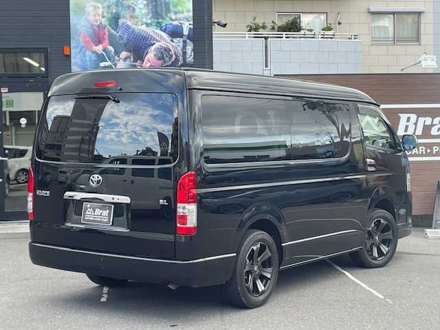 トヨタ ハイエース GL 福島県 2018(平30)年 4万km 黒 ワンオーナー/4WD/FLEXオリジナルシート・ベドキット/アルパインフリップダウンモニター/木目調フローリング/バルベロ17AW/寒冷地仕様/SDナビ