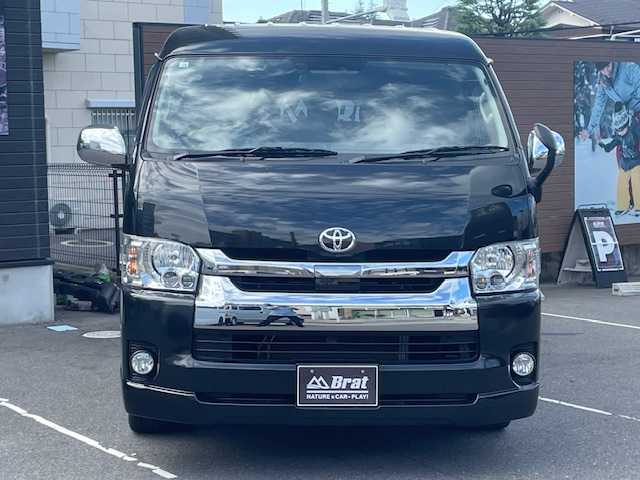 トヨタ ハイエース GL 福島県 2018(平30)年 4万km 黒 ワンオーナー/4WD/FLEXオリジナルシート・ベドキット/アルパインフリップダウンモニター/木目調フローリング/バルベロ17AW/寒冷地仕様/SDナビ