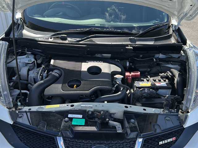 日産 ジューク ニスモ 岩手県 2013(平25)年 6.3万km ブリリアントホワイトパール ターボ ヨコハマAVSモデル7AW17インチ ナビ ETC Bluetooth バックC ニスモ専用スポーツシート ミラー型ドライブレコーダー フルセグ パートタイム4WD  オートHIDライト フォグランプ 電格ミラー スマートキー