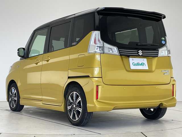 スズキ ソリオ バンディット HV MV 愛知県 2018(平30)年 3万km ラッシュイエローメタリック/ブラック2トーンルーフ スズキセーフティサポート/純正8型ナビ/片側パワースライド/全方位カメラ/レーダークルーズコントロール/バックカメラ/コーナーセンサー/純正アルミホイール/LEDヘッドライト/オートマチックハイビーム/ETC/衝突軽減システム/フルセグ/CD DVD/Bluetooth/ステアリングスイッチ/スマートキー/プッシュスタート