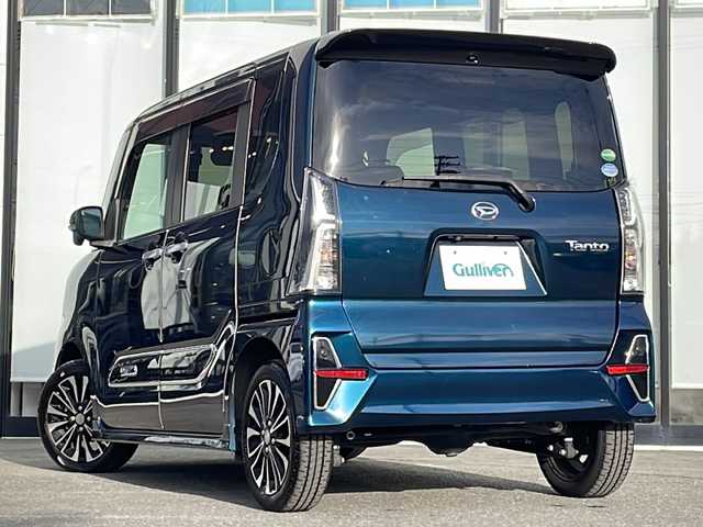 ダイハツ タント カスタム RS セレクション 山形県 2020(令2)年 2.6万km ブラックマイカメタリック/レーザーブルークリスタルシャイン 2トーン 禁煙車/4WD/スマートアシスト/レーンキープアシスト/横滑り防止装置/前後コーナーセンサー/前方ドライブレコーダー/オートマチックハイビーム/社外SDナビ/フルセグ/テレビキャンセラー/両側パワースライドドア/ステアリングスイッチ/アイドリングストップ/ハーフレザー/前席シートヒーター/ETC/純正ゴムマット/純正アルミホイール/LEDヘッドライト/フォグランプ/電動格納ミラー/ドアバイザー