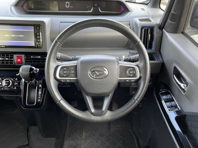 ダイハツ タント カスタム RS セレクション 山形県 2020(令2)年 2.6万km ブラックマイカメタリック/レーザーブルークリスタルシャイン 2トーン 禁煙車/4WD/スマートアシスト/レーンキープアシスト/横滑り防止装置/前後コーナーセンサー/前方ドライブレコーダー/オートマチックハイビーム/社外SDナビ/フルセグ/テレビキャンセラー/両側パワースライドドア/ステアリングスイッチ/アイドリングストップ/ハーフレザー/前席シートヒーター/ETC/純正ゴムマット/純正アルミホイール/LEDヘッドライト/フォグランプ/電動格納ミラー/ドアバイザー