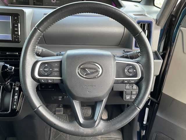 ダイハツ タント カスタム RS セレクション 山形県 2020(令2)年 2.6万km ブラックマイカメタリック/レーザーブルークリスタルシャイン 2トーン 禁煙車/4WD/スマートアシスト/レーンキープアシスト/横滑り防止装置/前後コーナーセンサー/前方ドライブレコーダー/オートマチックハイビーム/社外SDナビ/フルセグ/テレビキャンセラー/両側パワースライドドア/ステアリングスイッチ/アイドリングストップ/ハーフレザー/前席シートヒーター/ETC/純正ゴムマット/純正アルミホイール/LEDヘッドライト/フォグランプ/電動格納ミラー/ドアバイザー